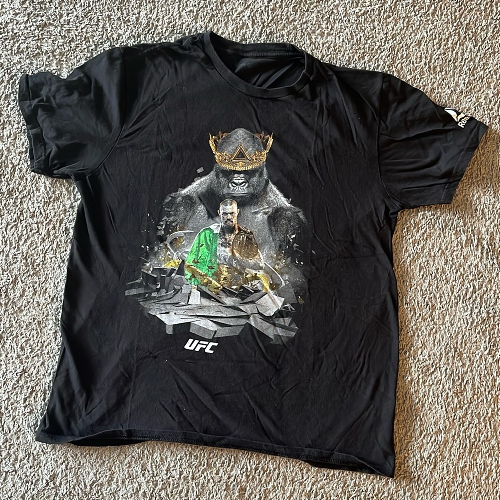 Reebok Conor McGregor Notorious UFC T-Shirt Gorilla Graphic Men's Large Black